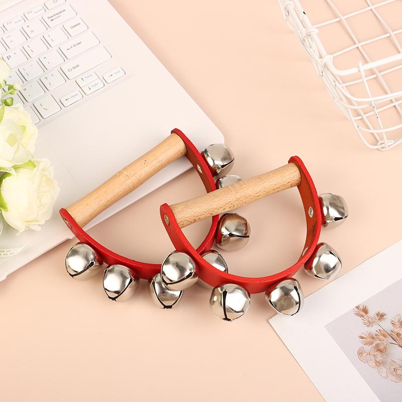 Handbell Hand Bells With 5Pcs/7Pcs Jingle Bells Wood Handle Musical Instrument Bell Toy Gift For School Music Class Home Daycare