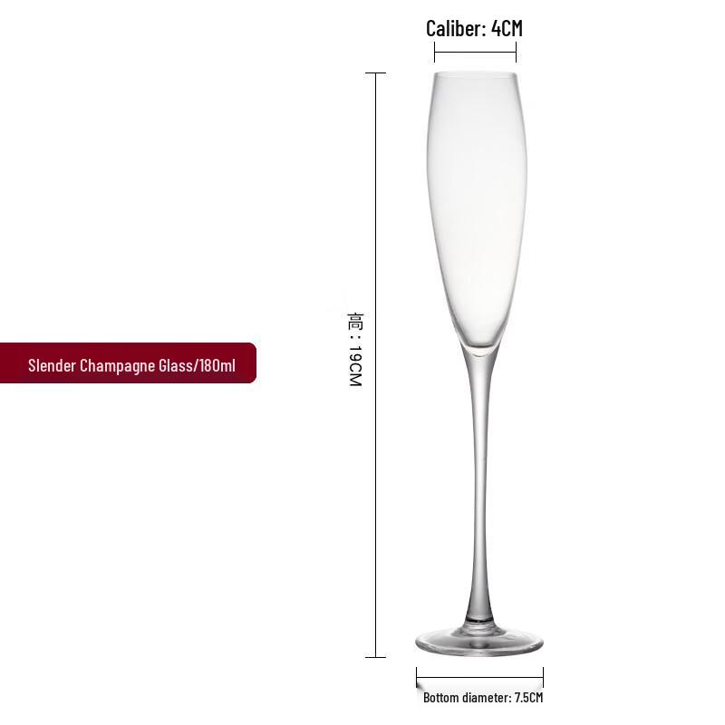 DU Crystal Glass Wine and Champagne Goblet Set Slim