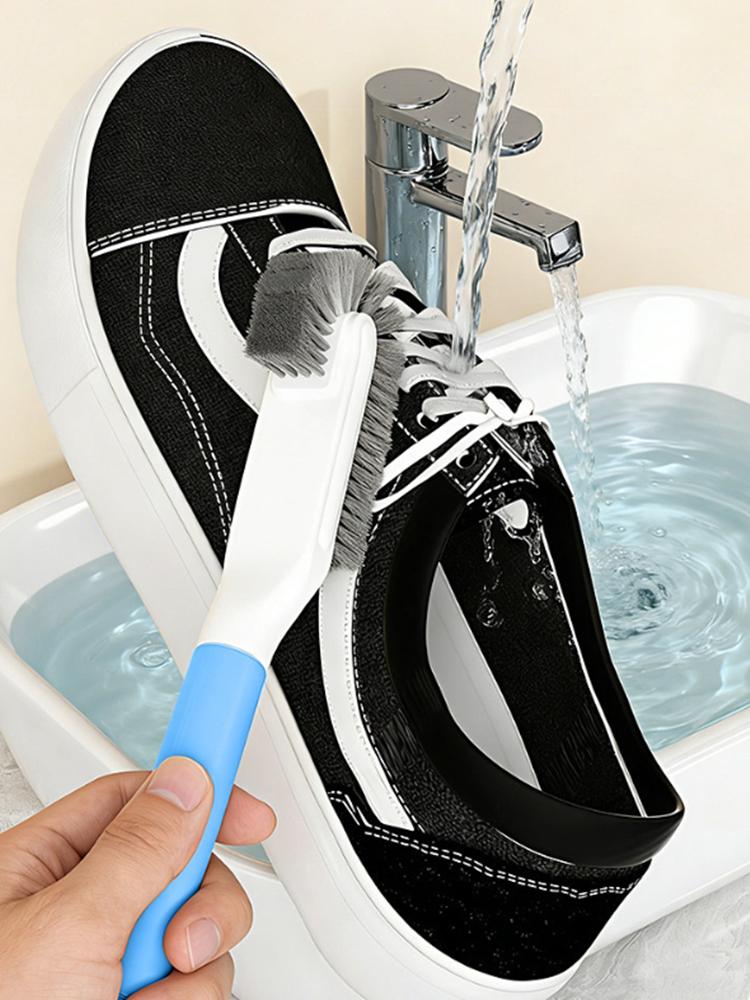 Long-handled household soft-bristled brush without dead corners; double-head multi-functional cleaning brush