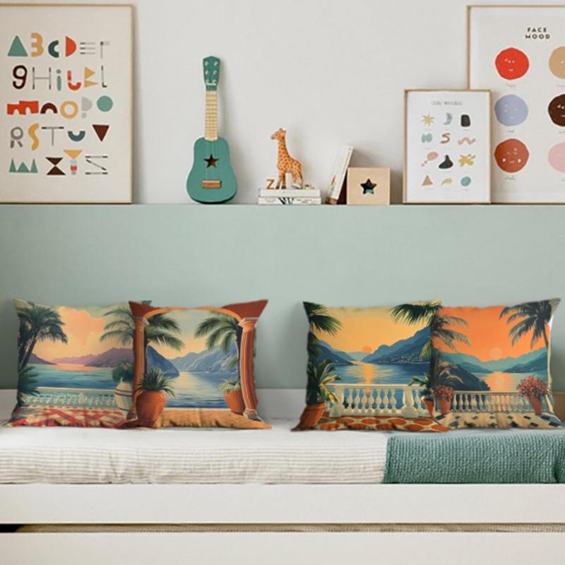 Plant Pillowcase Short Plush Bohemian Cushion Cover Ins Decorative Throw Pillow Cover