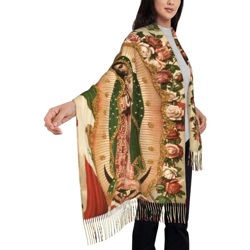 Virgin Mary Shawl Wrap for Women Our Lady of Virgen De Guadalupe Scarf Soft Large Blanket Scarves Warm Wraps