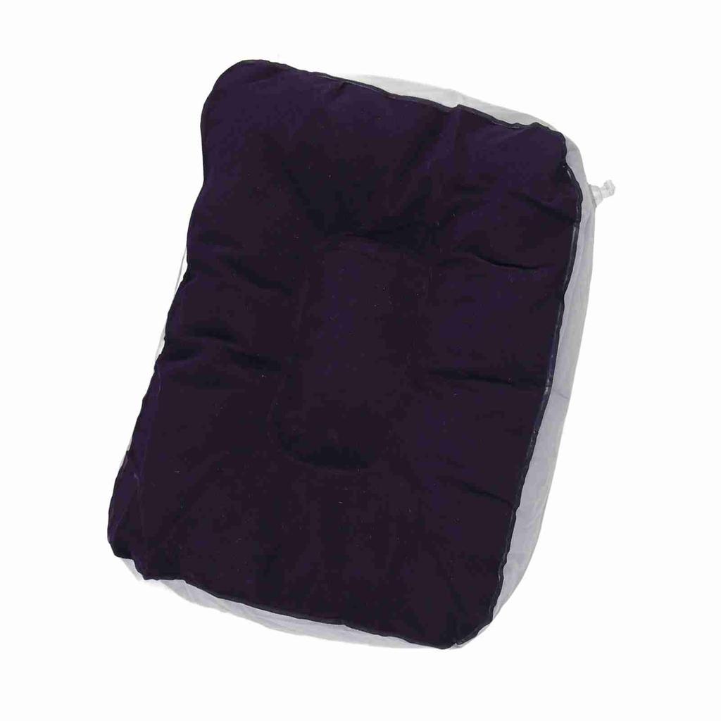 Inflatable Flocking Travel Foot Rest Soft Pillow Travel Flights Relax Cushion With Air Pump