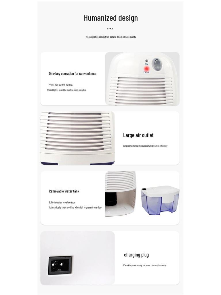 Compact Dehumidifier for Office, Bedroom, and Wardrobe