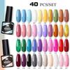 Nee Jolie 40 Colors Gel Nail Polish Set, Japanese Style Soak Off UV Gel Nail Kit, Long Lasting & Easy Application