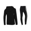 Adidas Costum sport Jachetă ocazională cu glugă Pantaloni conici din tricot Femei Îmbrăcăminte activă Negru GM5567+GM5551