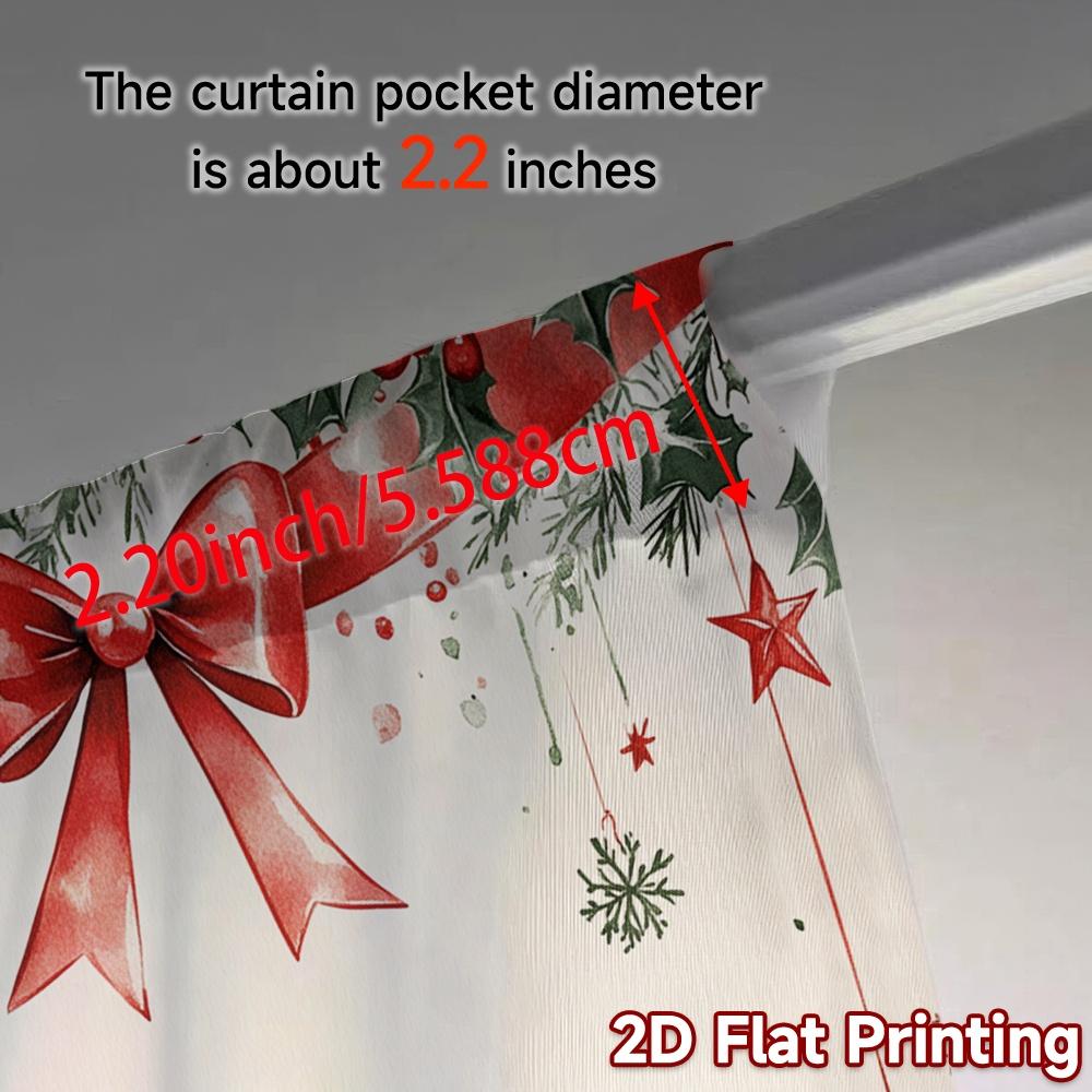 2pcs,Curtains Christmas Ornaments Hanging with Bow (3) Popular Contemporary Curtains Polyester Curtains Decorations For Home