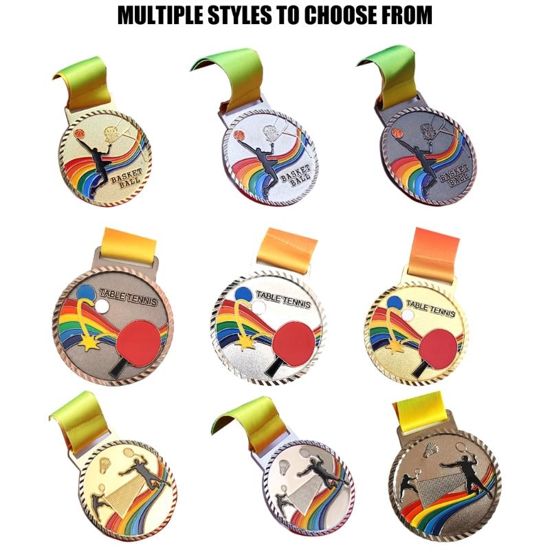 Metal Medals Sports Competition Medals School Prize Sport Award Medals Award Medals with Ribbon for Competition Sports