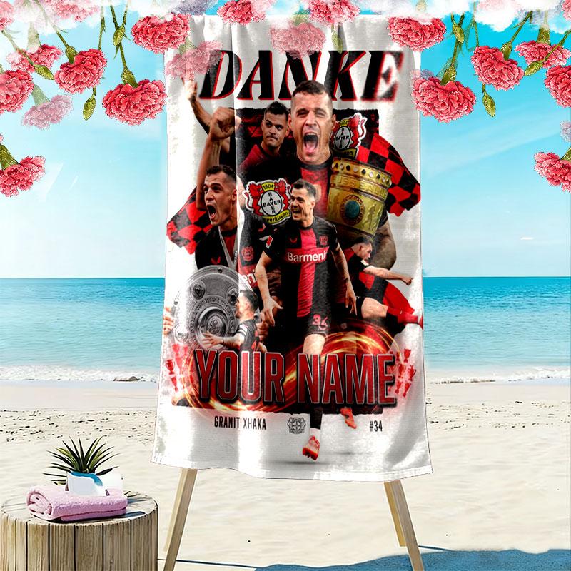 Custom Bayer Leverkusen Print Beach Towel, Large Soft Quick Dry Towel for Beach Camping Swimming