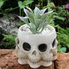 Creepy Skull Planter Succulent Vase Realistic Looking Multi-Face Design Horror Skeleton Planter