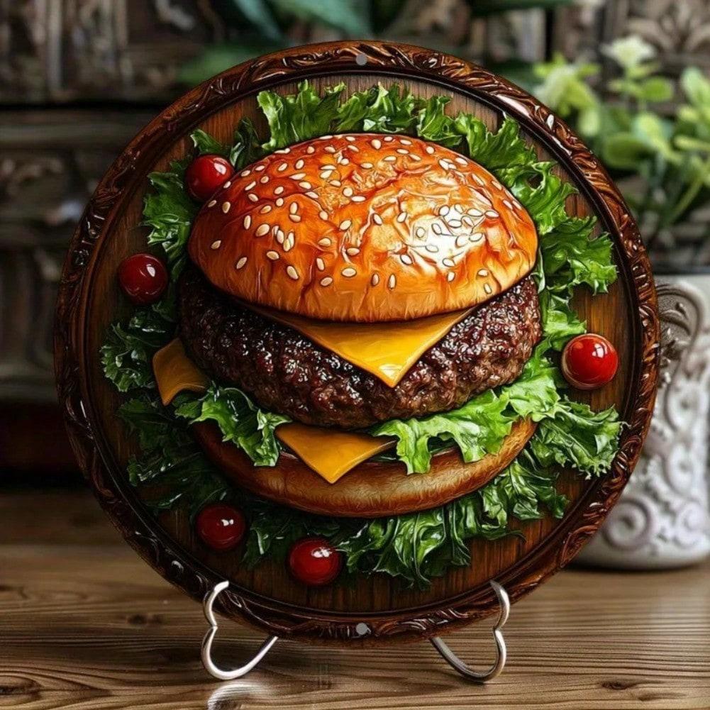 

Vintage Hamburgers Tin Metal Sign Wall Decor Kitchen Diner Art 20x20