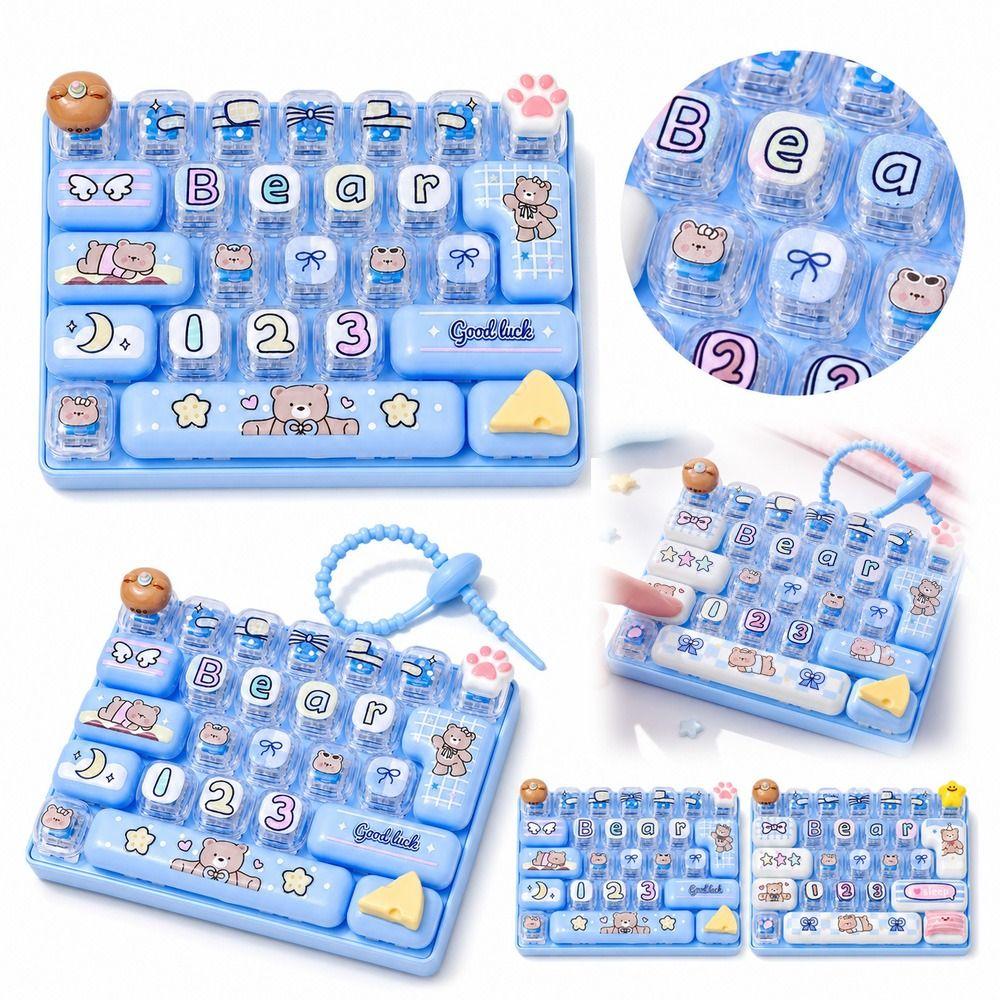 Plastic 26 Key Press Button Toy 26 Key Push Sensory Toy  Bag Ornament