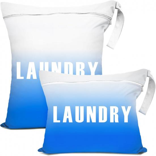 2 Pcs Large Travel Laundry Bags - Waterproof Wet Dry Bags for Gym Clothes, Swimming, Yoga синий
