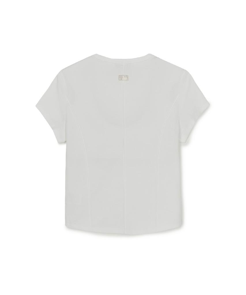 Emelbi Women'S Slim Crop Fit Cap Sleeve Short Sleeve T-Shirt Ny (White)