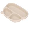 Toddler Soft Silicone Plate Home Dining Room Cute Cartoon Bear Shaped Baby Suction Plate for Snacks