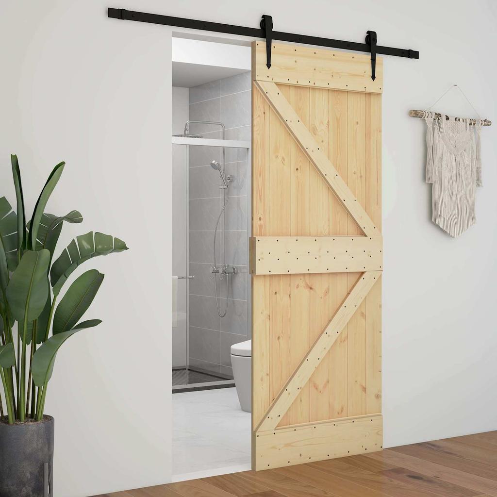 NARVIK Interior Door Solid Pine Natural Finish 80 X 210 Cm