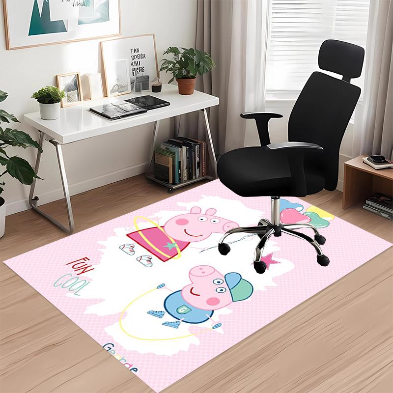Peppa Pig Printed Carpet, for Office Chair Living Room Bedroom Kitchen Room Decor Gifts.
