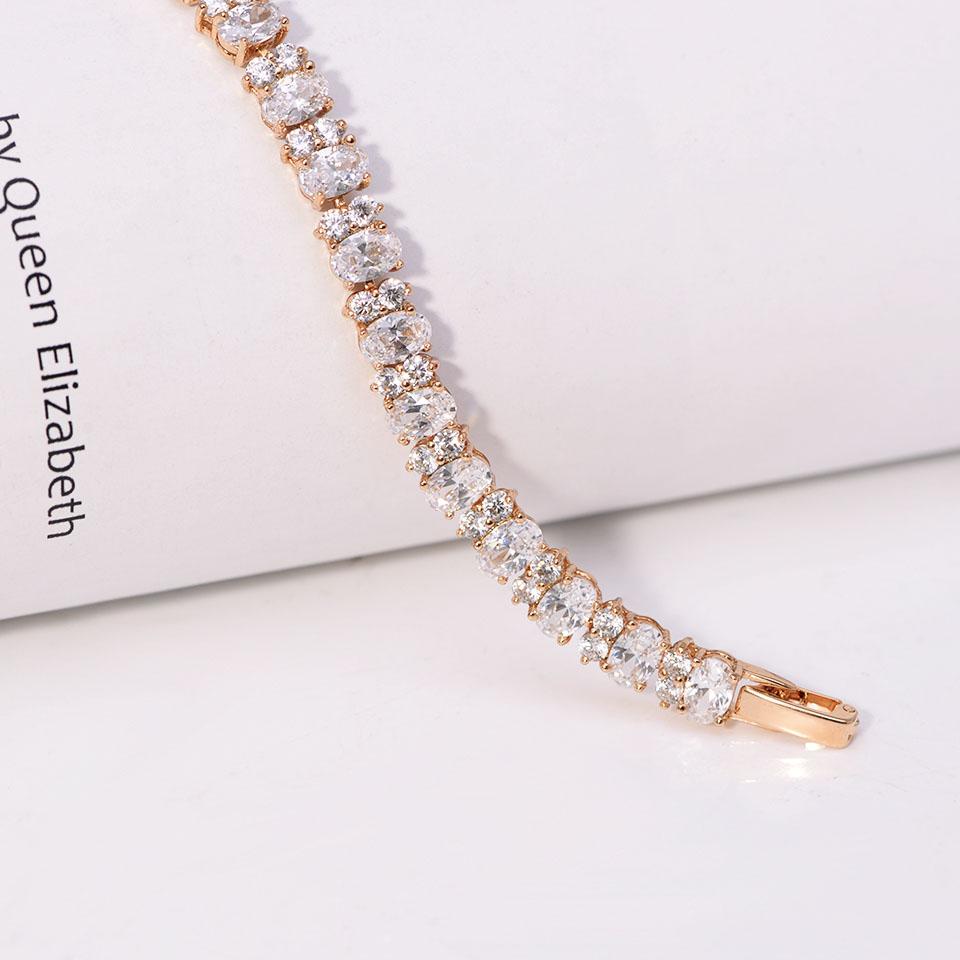 MxGxFam ( 19.3 Cm X 6 Mm ) 585 Gold Plated Micro Full Zircon Bracelets for Women Men Fashion Jewelry