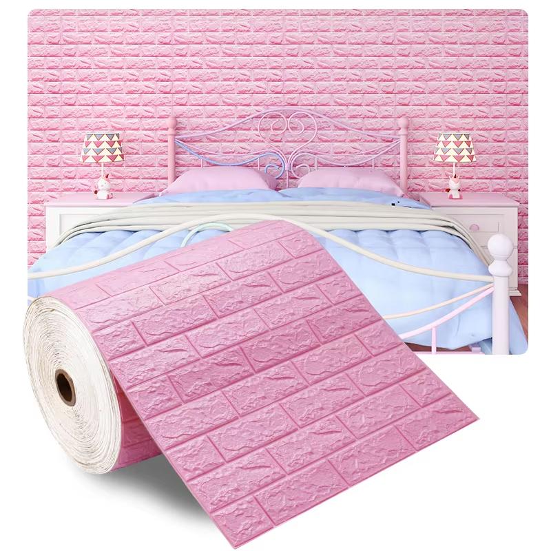 1/5/10M  3D Brick Wall Stickers Wallpaper Decor Foam Waterproof Wall Covering Wallpaper For Kids Living Room DIY Background