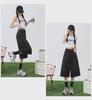 Women's Black Washed High Waist Wide Leg Denim Shorts - Summer Trend