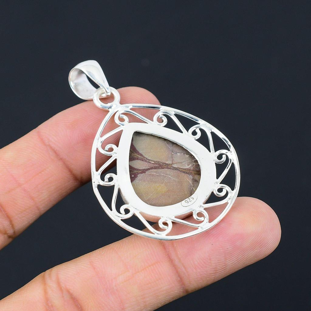 Friendship Day Deal 925 Silver Pear Noreena Jasper Stone Elegant Trendy Pendant