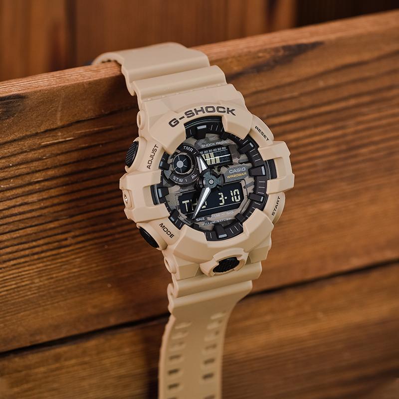 CASIO Men Liquid Crystal/Analog Dual Display Series Coffee Watch GA-700CA-5APR GA-700CA-5APR