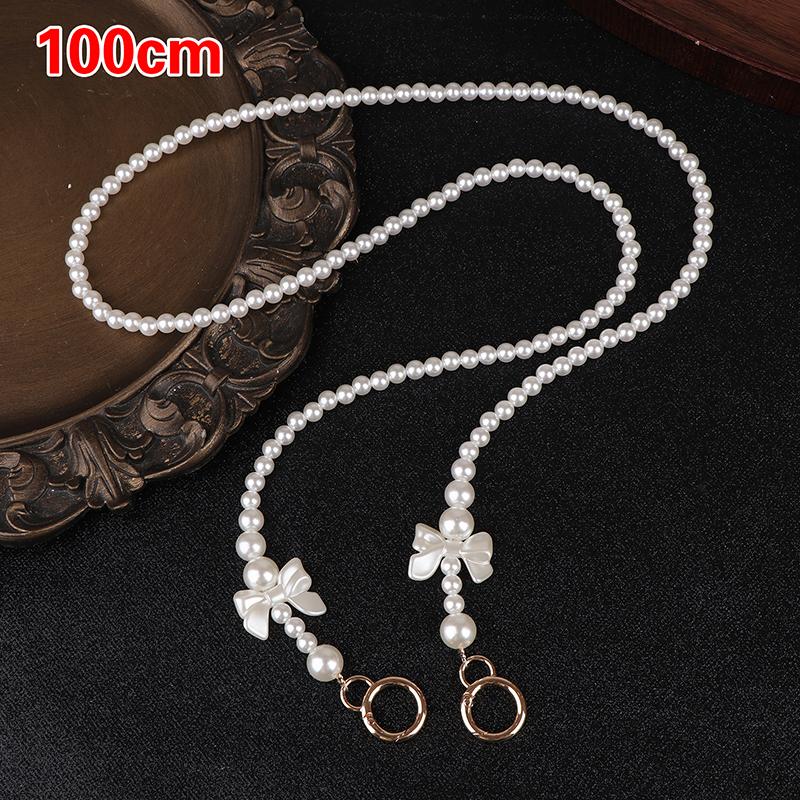 Cute 100-120Cm Purse Pearl Strap Beaded Chain Replacement Bag Pearl Chain Diy Bag Accessory Handbag