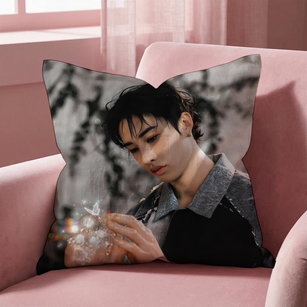 GORĄCY-KPOP B-Bang'S C-Chan'S Poszewka na poduszkę typu cushion Wielofunkcyjna poszewka na poduszkę do domu i samochodu - Dwustronna, Miękka i Trwała do codziennego użytku