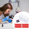 Clear Nail Art Presentation Container Space Saving Design with Adhesive Strips for Salon Home Organization