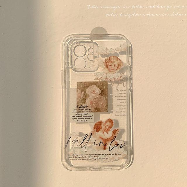 

Мягкий силиконовый прозрачный чехол для телефона 11 цветов для Iphone 7 8 Plus 11 12 Mini Pro Max Xsmax X Xr Cute Mountain Family Angel Label Capa for iphone 12 mini