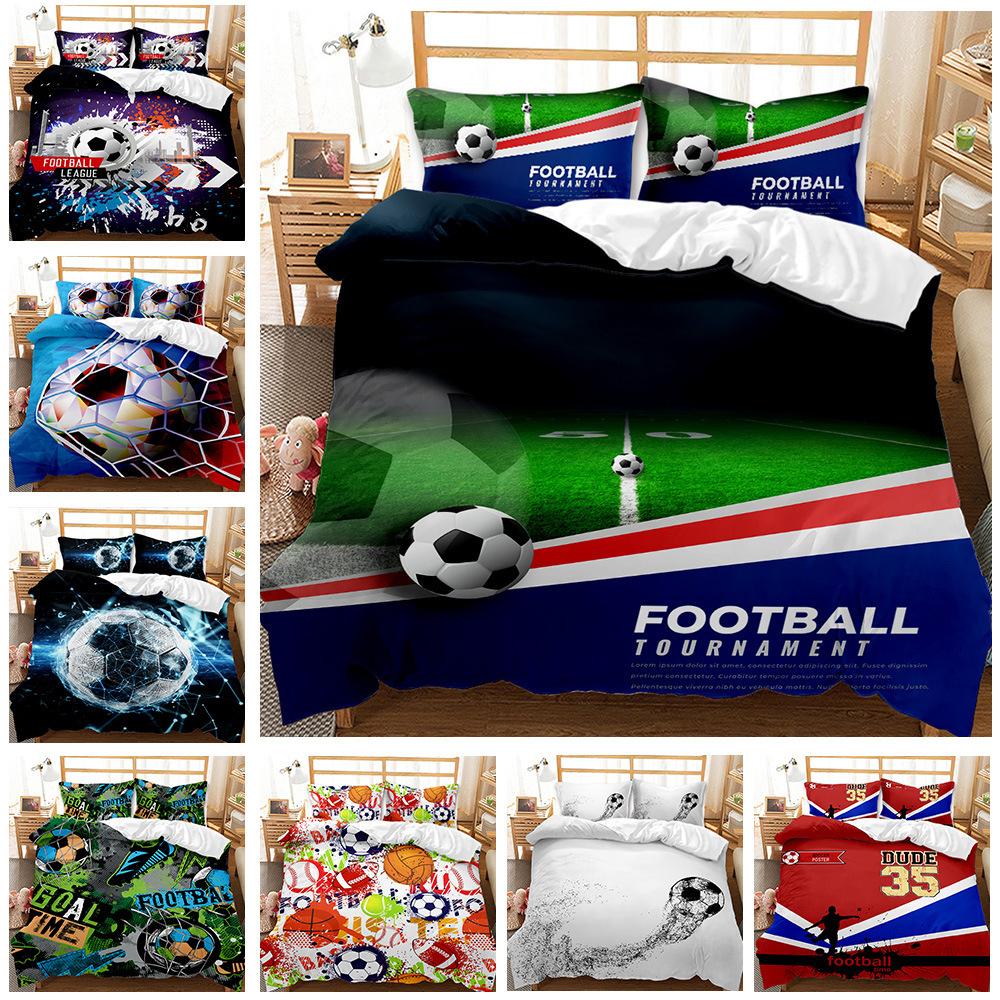 Sports Football Kit Three-Piece Quilt Cover Wish Bedding