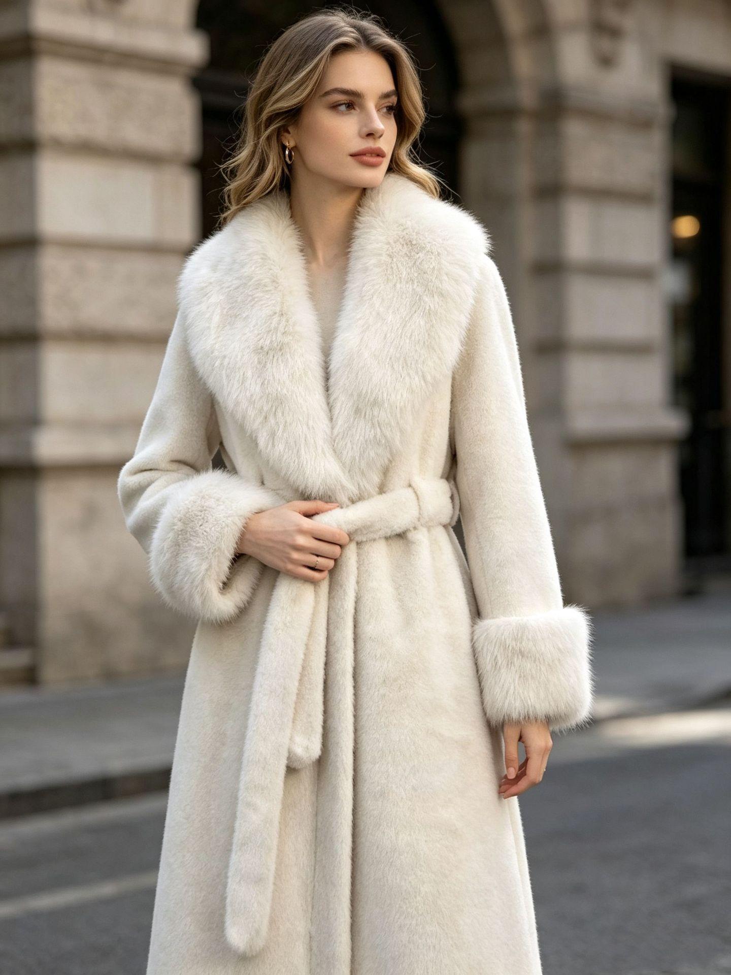 Women`S Trench Coat Winter Large Lapel
