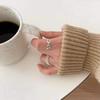 Korean Croissant Open Pig Nose Adjustable Double-Layer Ring for Women