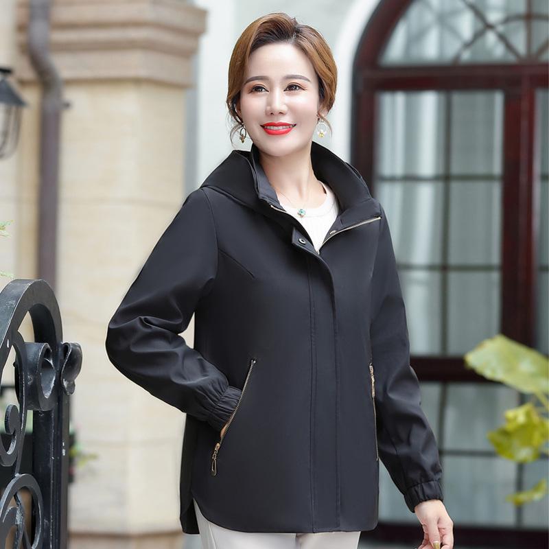 2026 Spring/Autumn Stylish Windbreaker for Middle-Aged & Elderly Women