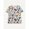 White Colorful Cats Women's Tee - Playful Cat Doodle Graphic, Cute Cartoon Print Design for Casual Daily Wear