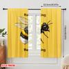2pcs 2D Flat Printing Window Curtains Hard-working Bee Cute Bumblebee 100% Polyester Without Electricity Festive Holiday for