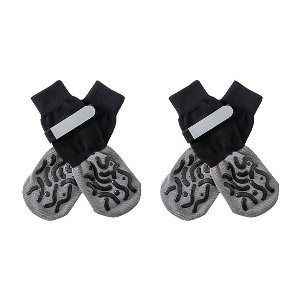 4 Stück/Set Rutschfest Pfotenschutz Hundesocken Schwarz Braun Anti-Haaren Atmungsaktiv Rutschfeste Socken Für 5-30kg Mittelgroße Große Hunde
