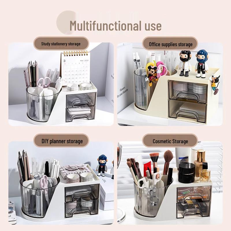 360° Rotating Pen Holder: Luxurious, Multifunctional, Large-Capacity Desk Storage for Students and Offices