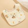 Soft Cotton Gauze Bibs for Infants, U-Shaped Drool Bibs for Newborn Boys and Girls, Adjustable Snap Closure, Waterproof, U-Shaped Design, Cute Print
