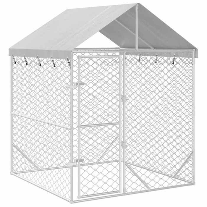 VidaXL Outdoor Dog Kennel with Silver Roof 2x2x2.5 M 153675