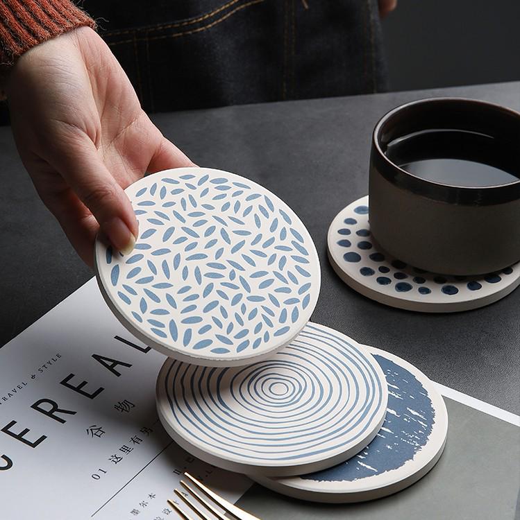 In-stock Ins Style Natural Diatomaceous Earth Quick-Dry Anti-Slip Coaster and Heat-Resistant Pad