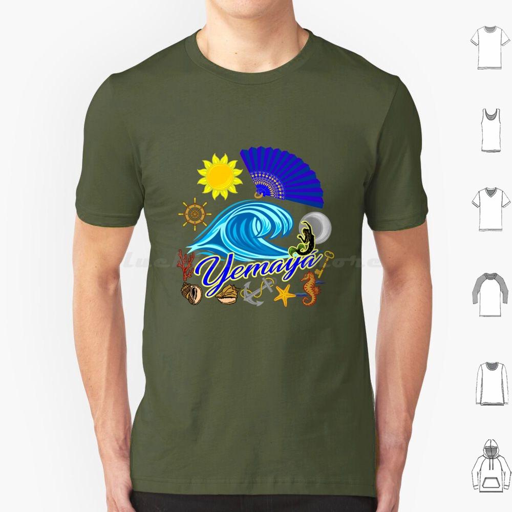 Yemaya Wave T Shirt 6xl Cotton Cool Tee Yemaya Yemanja Yemaja Yemaya Olokun Santeria Ifa Orisa Orisha Santo Yoruba Orisha S