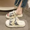 Stepping On Shit Feeling Lace-up Slippers Women's Summer 2025 New Wear Fashionable and Versatile Thick-bottomed Non-slip Casual Cool Slippers