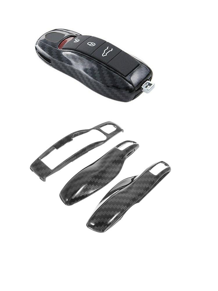 3pcs Carbon Fiber Color FOB Remote Key Case Shell Cover for Porsche Boxster Cayman 911 Panamera Cayenne Macan Car Key Accessorie