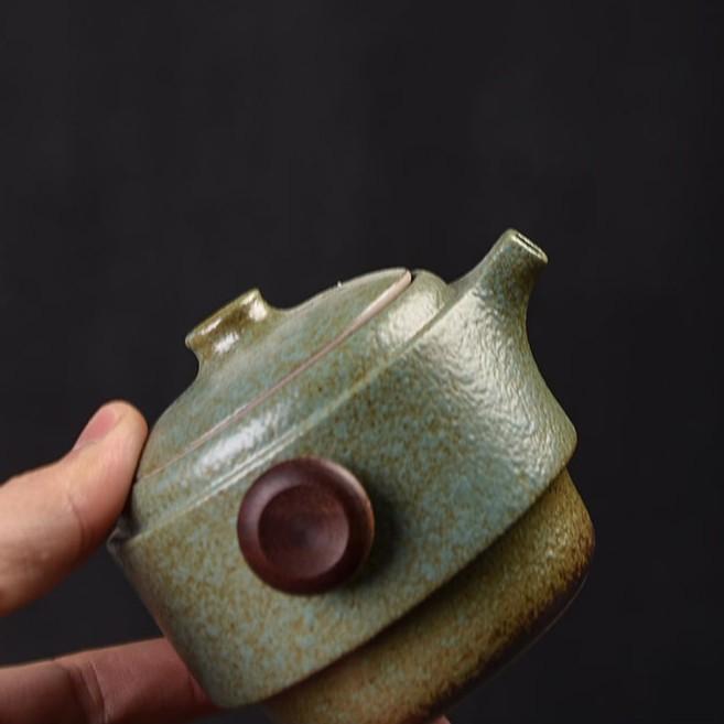 Black Ceramic Quick Tea Cup One Pot Two Cups Ceramic Kung Fu Tea Set Portable Bag