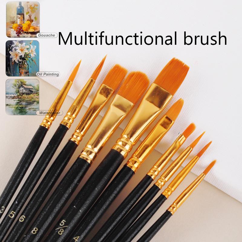 6/20 Peças Conjunto de Pincéis de Nylon Coloridos Pincel para Tinta a Aquarela Acrílica Pincéis Coloridos Profissionais para Pintura a Óleo Papelaria