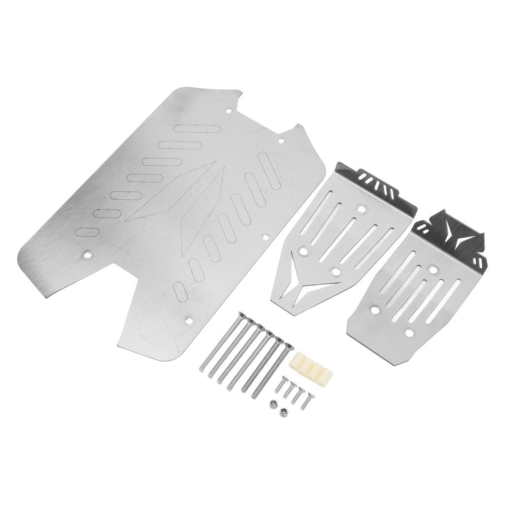 RC Skid Plate Stainless Steel RC Chassis Armor Guard for Big Rock 1/10 RC Cars Silver Outdoor