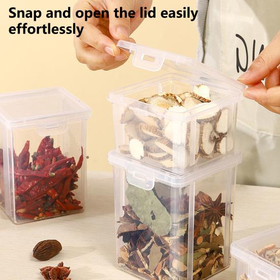 Spices Storage Box Sealed Dust-Proof Transparent Kitchen Food Storage Containers Home Supplies