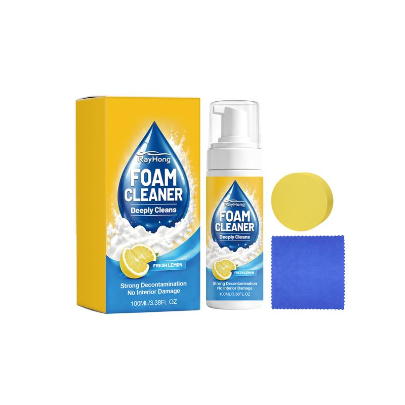 Multipurpose Foam Cleaner For Car Interior Foam Cleaner With Sponge Leather Seats White Shoes Stain Remover Non-Rinse Foam