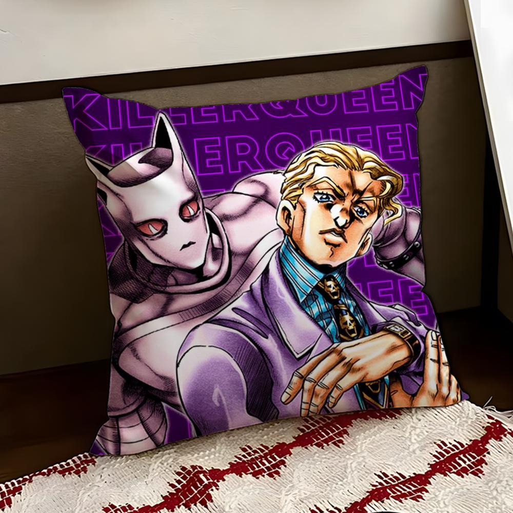 JJoJos BBizarre Adventure Cushion Cover Reversible Soft Durable Pillow Cover Home  Car MultiScene Use for Daily Comfort