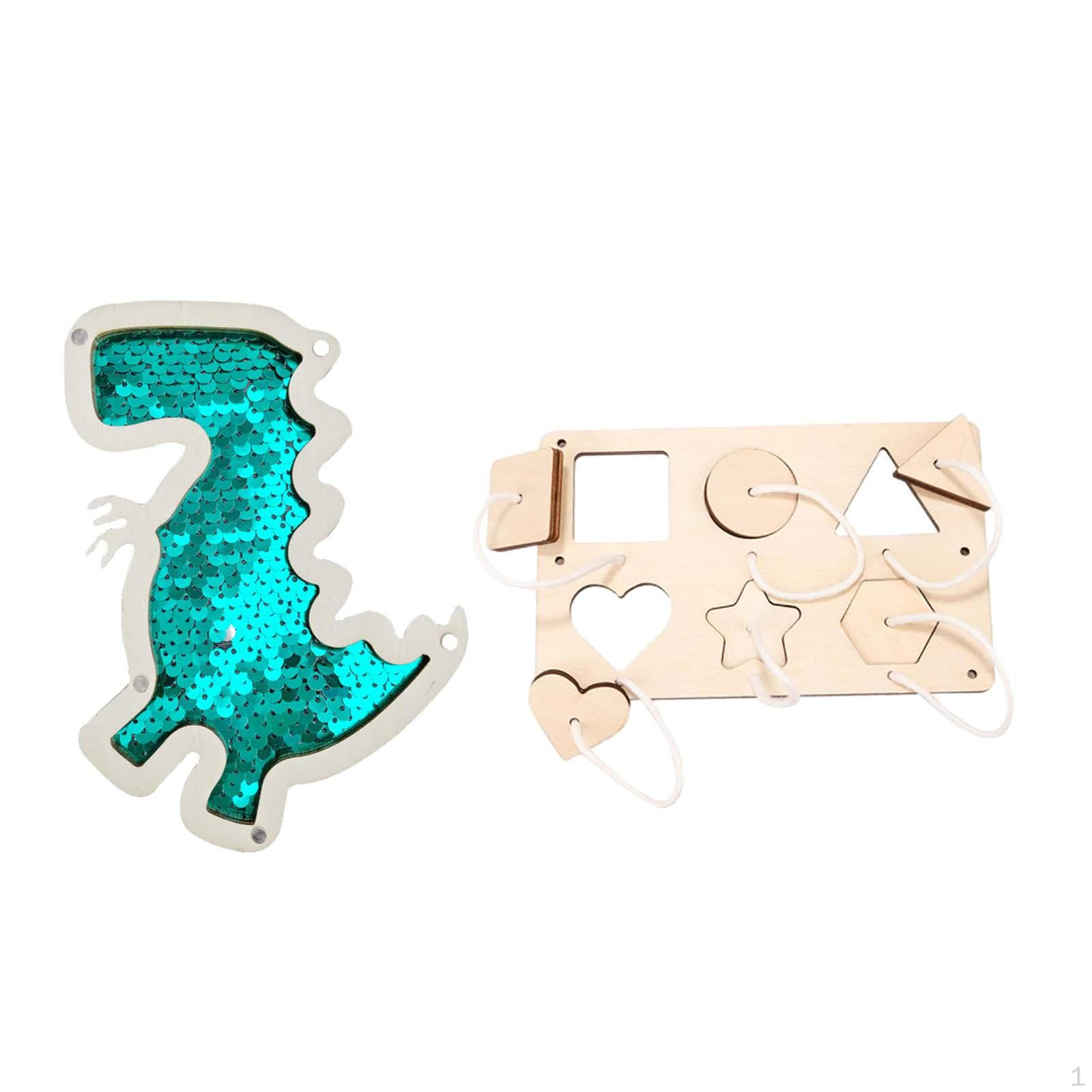 

2 Busy Boards, Sensory Board, Teaching Aids, Wooden Game, Early Educational Toy, Puzzle, Preschool Sequin Green
